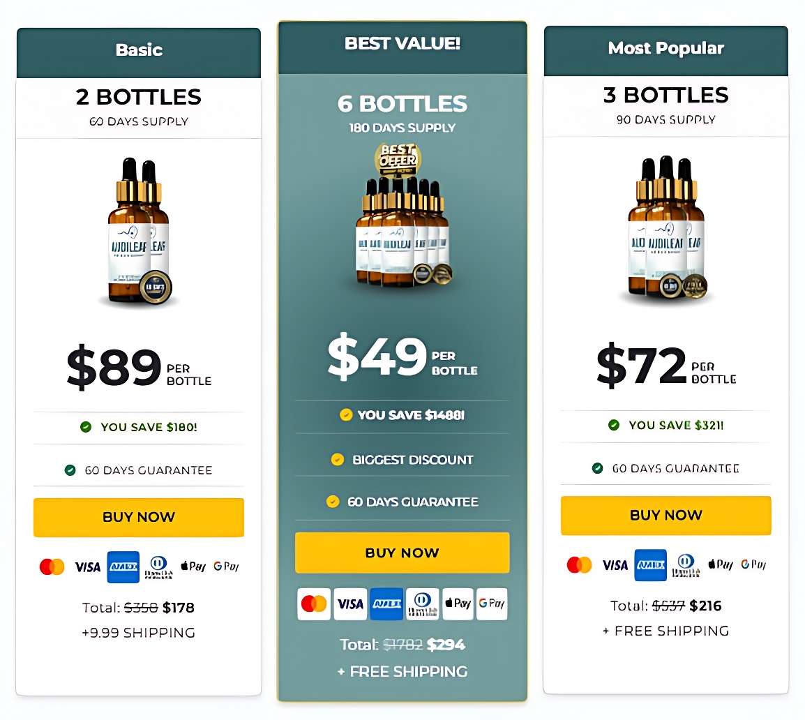 AudiLeaf Pricing — 1, 3 or 6 Bottle Packages